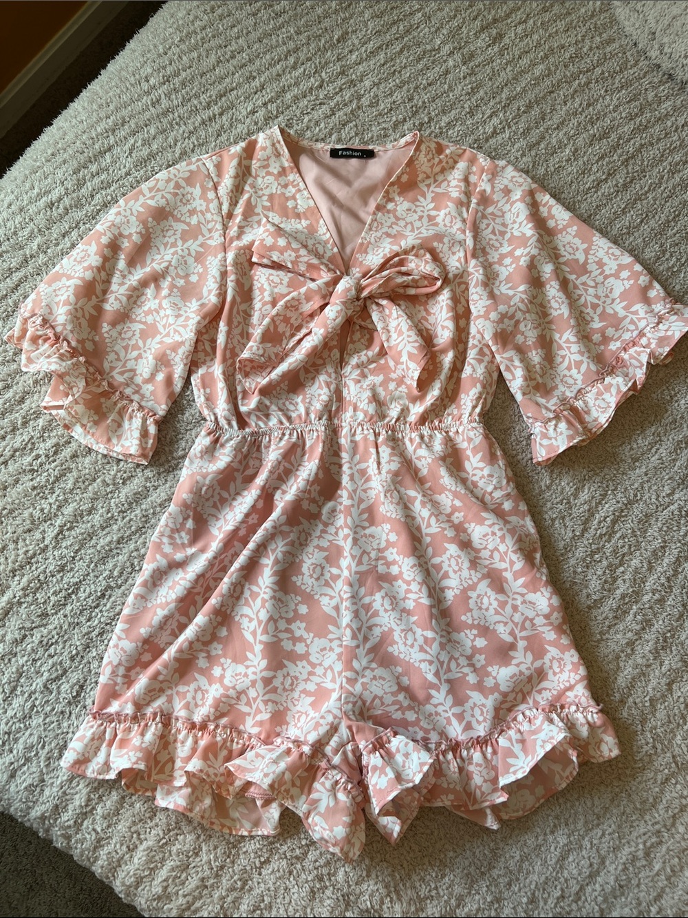 Ruffled floral romper